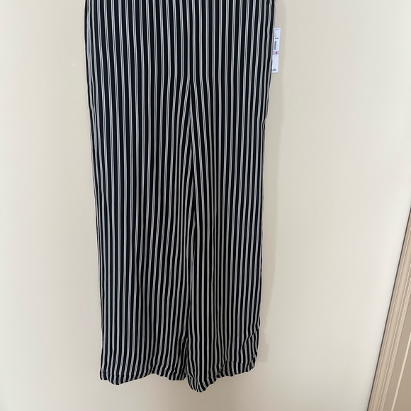 NWT MICHAEL  Michael Kors Stripe Straight Leg Pant Black & Cream Size 6 - Picture 7 of 14